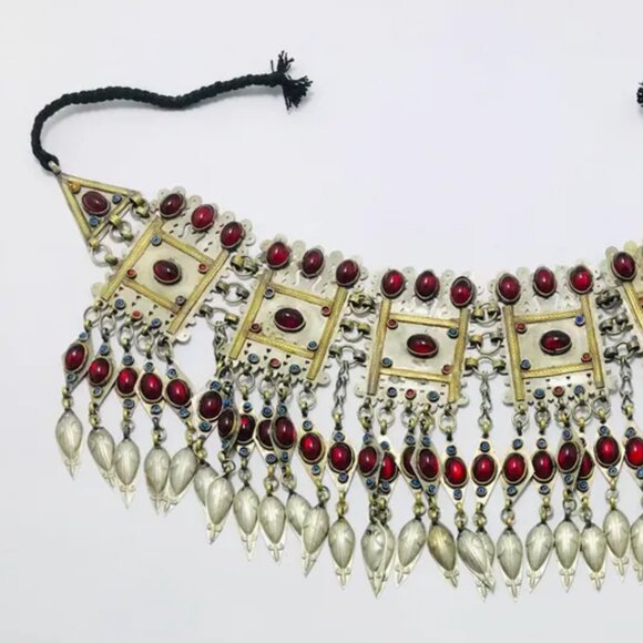 Vintage Turkmen Kuchi Belt, Handmade Belly Belt, Boho Turkmen Belly Dance Belt, - Picture 5 of 16